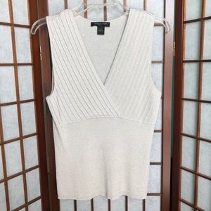 Sparkly Gray V Neck Top